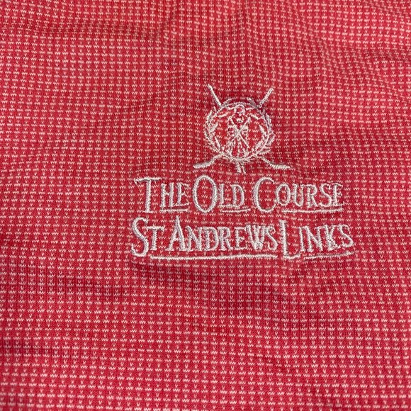 Peter Millar Cotton Golf Polo The Old Course at St Andrews Links Pink Salmon XL - Picture 4 of 6